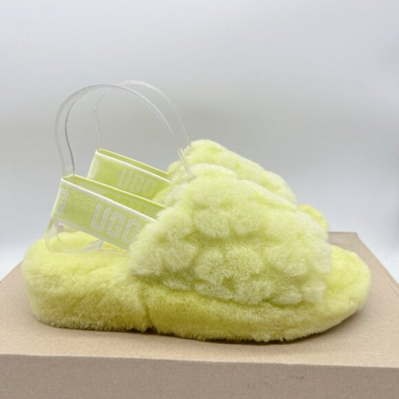 UGG Women's Fluff Yeah Slide Poppy Slipper Platform Pollen Yellow 1118459 US 6 - Picture 5 of 12